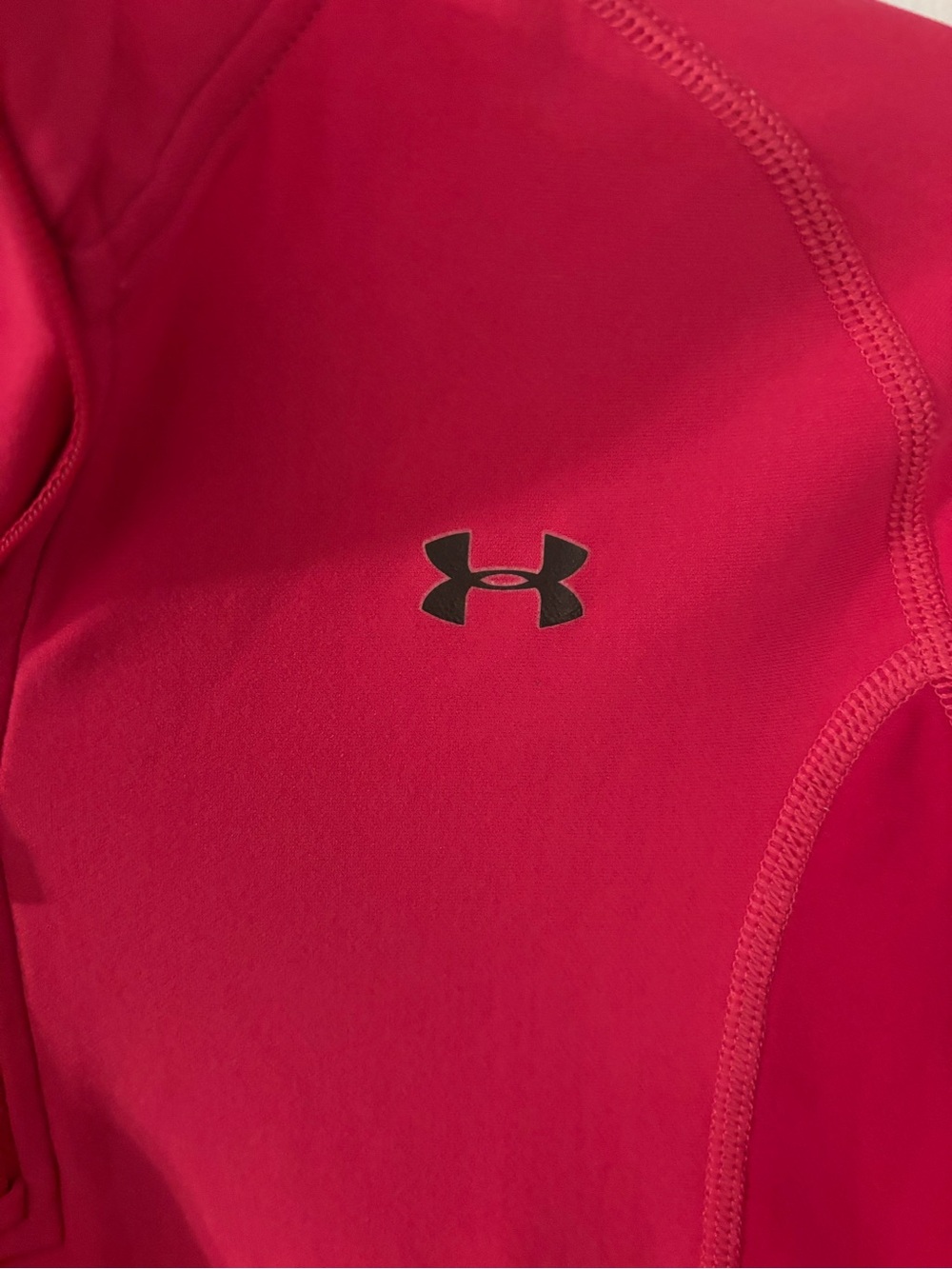 Under Armour Bright Pink Full-Zip Athletic Pullover - Picture 3 of 5